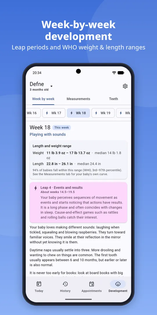 Week-by-week development guide